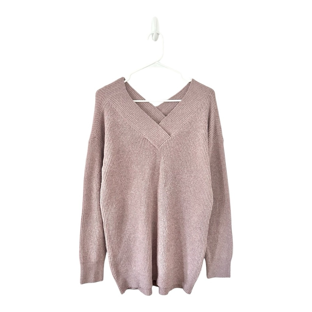 Pink‎ Rose Maternity Rose Blush Pink V-Neck Tunic Sweater